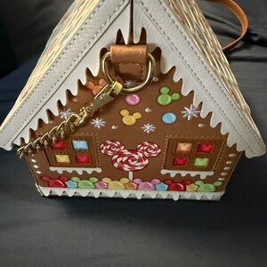 Loungefly Gingerbread House Holiday Bag - Brown and White